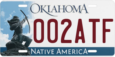 OK license plate 002ATF