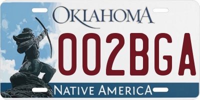 OK license plate 002BGA
