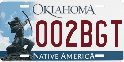 OK license plate 002BGT