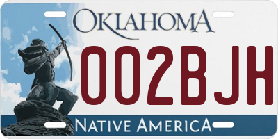 OK license plate 002BJH