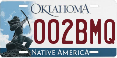OK license plate 002BMQ