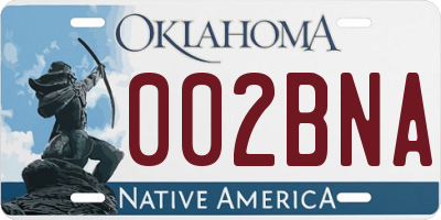 OK license plate 002BNA