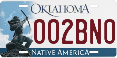 OK license plate 002BNO