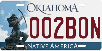 OK license plate 002BON