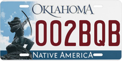 OK license plate 002BQB