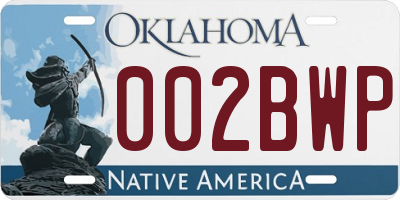 OK license plate 002BWP