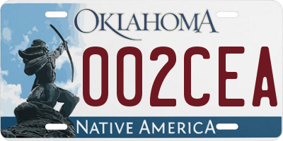 OK license plate 002CEA