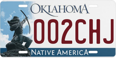 OK license plate 002CHJ