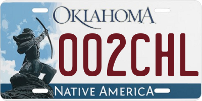 OK license plate 002CHL