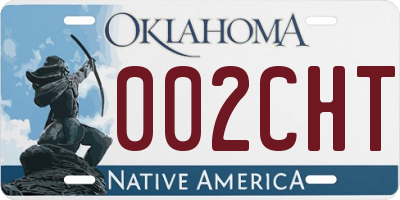 OK license plate 002CHT