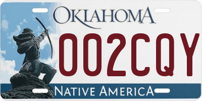 OK license plate 002CQY