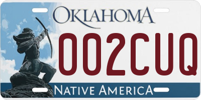 OK license plate 002CUQ