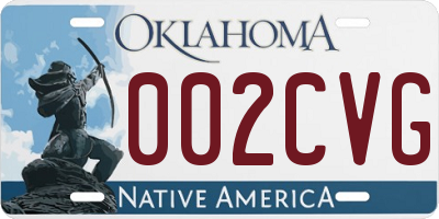 OK license plate 002CVG