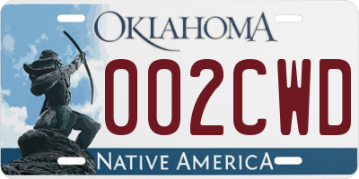 OK license plate 002CWD