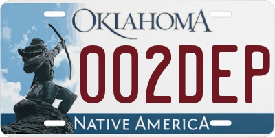 OK license plate 002DEP