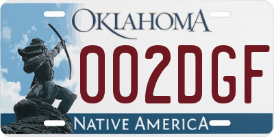 OK license plate 002DGF