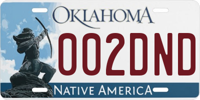 OK license plate 002DND