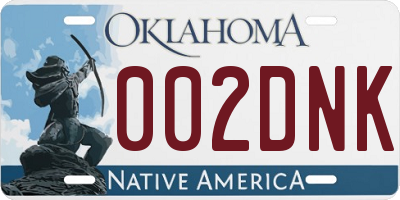 OK license plate 002DNK