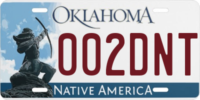 OK license plate 002DNT