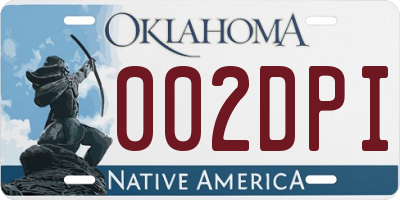 OK license plate 002DPI
