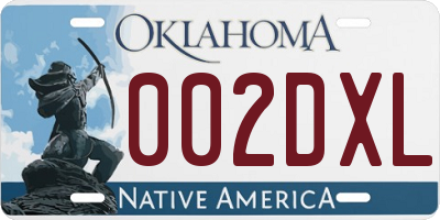 OK license plate 002DXL