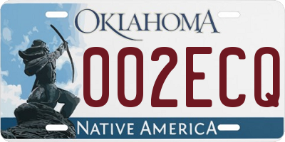 OK license plate 002ECQ