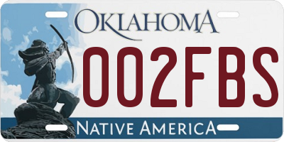 OK license plate 002FBS