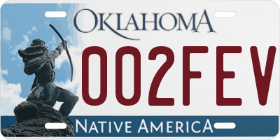 OK license plate 002FEV