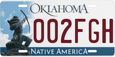 OK license plate 002FGH