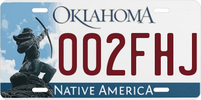 OK license plate 002FHJ