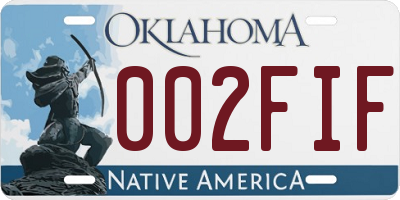 OK license plate 002FIF