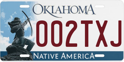 OK license plate 002TXJ
