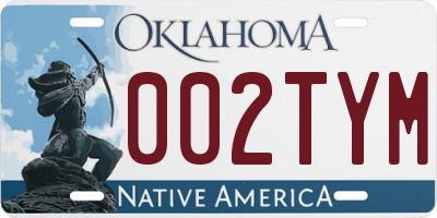 OK license plate 002TYM