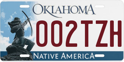 OK license plate 002TZH