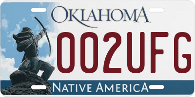 OK license plate 002UFG
