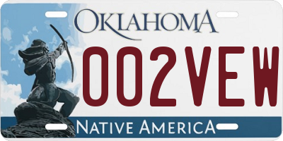 OK license plate 002VEW