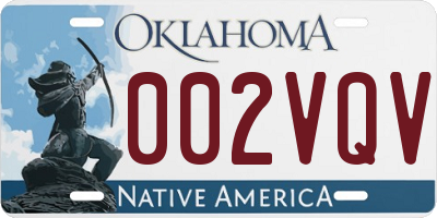 OK license plate 002VQV