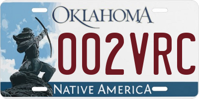 OK license plate 002VRC