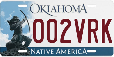 OK license plate 002VRK