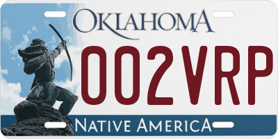 OK license plate 002VRP
