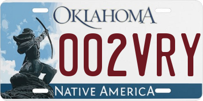 OK license plate 002VRY