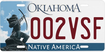OK license plate 002VSF