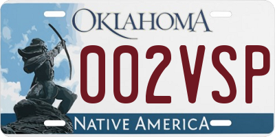 OK license plate 002VSP