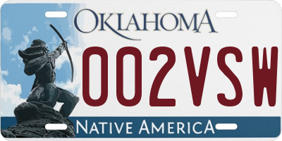 OK license plate 002VSW