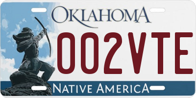 OK license plate 002VTE