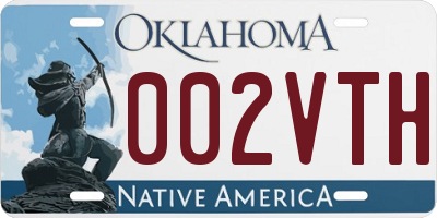 OK license plate 002VTH