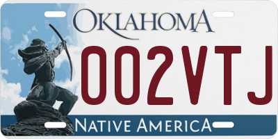 OK license plate 002VTJ