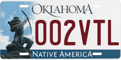 OK license plate 002VTL