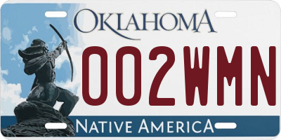 OK license plate 002WMN