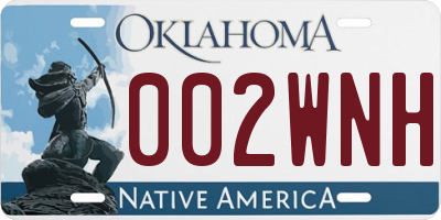 OK license plate 002WNH